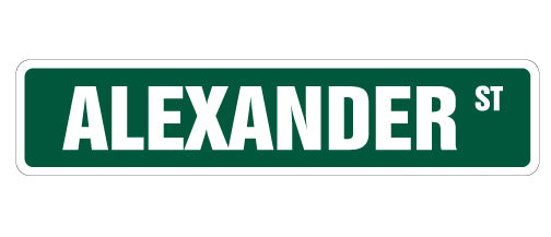 ALEXANDER Street Sign Childrens Name Room Metal Sign Decal - Picture 1 of 16