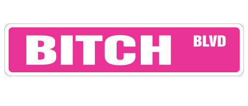 BITCH BOULEVARD Straßenschild Neuheit Aufkleber lustige Frau Freundin - Bild 1 von 16