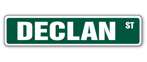 DECLAN Street Sign Childrens Name Room Metal Sign Decal - Afbeelding 1 van 15