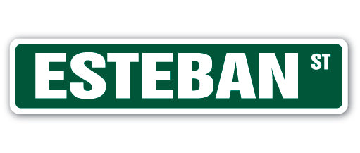 ESTEBAN Street Sign Childrens Name Room Metal Sign Decal - Picture 1 of 21