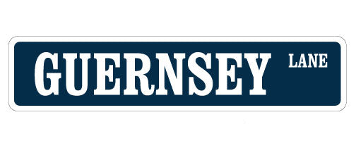 GUERNSEY Street Sign Metal Plastic Decal cattle dairy milk farmer farm - Picture 1 of 16