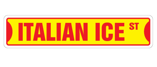 ITALIAN ICE Street Sign Metal Plastic Decal store shaved icee snow cone - Picture 1 of 16