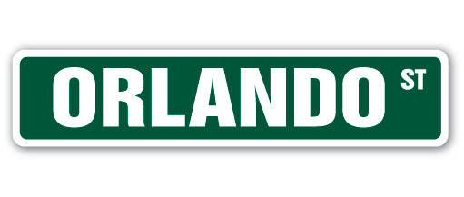 ORLANDO Street Sign Childrens Name Room Metal Sign Decal - Picture 1 of 16