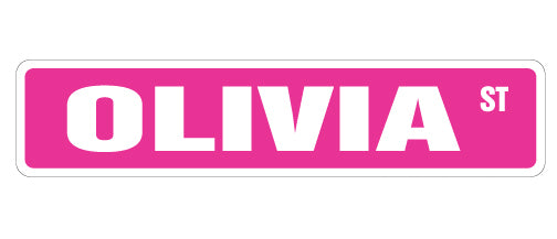 OLIVIA Street Sign Childrens Name Room Metal Sign Decal - Picture 1 of 16