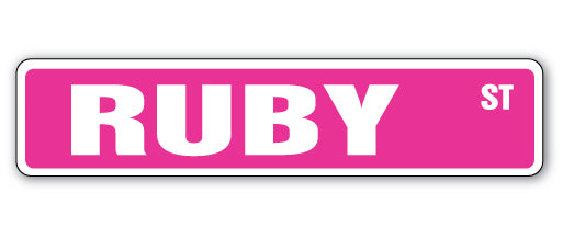 RUBY Street Sign Childrens Name Room Metal Sign Decal - Picture 1 of 14