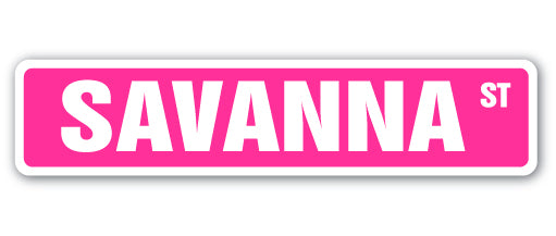 SAVANNA Street Sign Childrens Name Room Metal Sign Decal - Picture 1 of 15