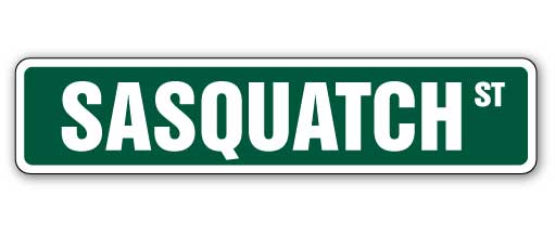 SASQUATCH Straßenschild Metall Kunststoff Aufkleber Bigfoot Affe wie Tiergläubiger - Bild 1 von 18