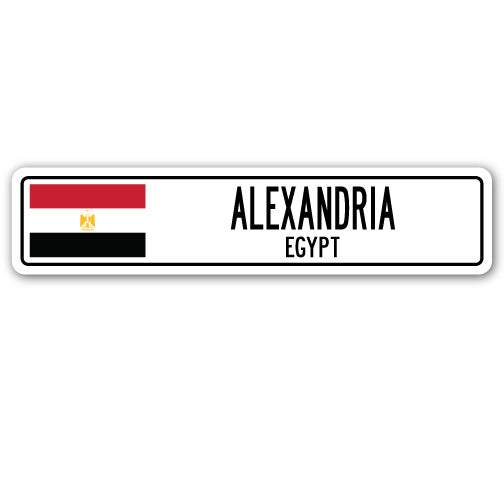 ALEXANDRIA EGYPT Street Sign Egyptian flag city country road wall gift