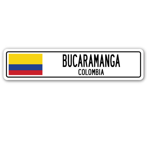 BUCARAMANGA COLOMBIA Letrero de Calle Bandera Colombiana Ciudad Campo Muro de Carretera Regalo - Imagen 1 de 15