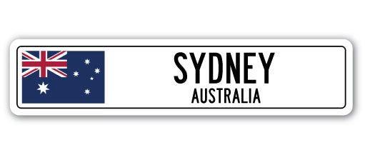 SYDNEY AUSTRALIA Street Sign Australian flag city country road wall gift