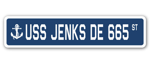 Letrero de calle USS JENKS DE 665 barco marino de EE. UU. regalo veterano marinero - Imagen 1 de 18