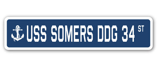 USS SOMERS DDG 34 Straßenschild US Navy Schiff Veteran Matrose Geschenk - Bild 1 von 16