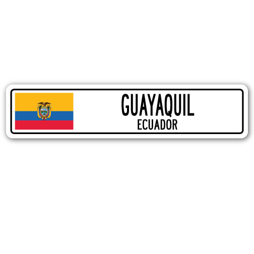 GUAYAQUIL ECUADOR Straßenschild ecuadorianische Flagge Stadt Land Straße Wand Geschenk - Bild 1 von 17