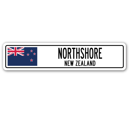 NORTHSHORE NEW ZEALAND Street Sign New Zealander Kiwi flag city country gift - Picture 1 of 18