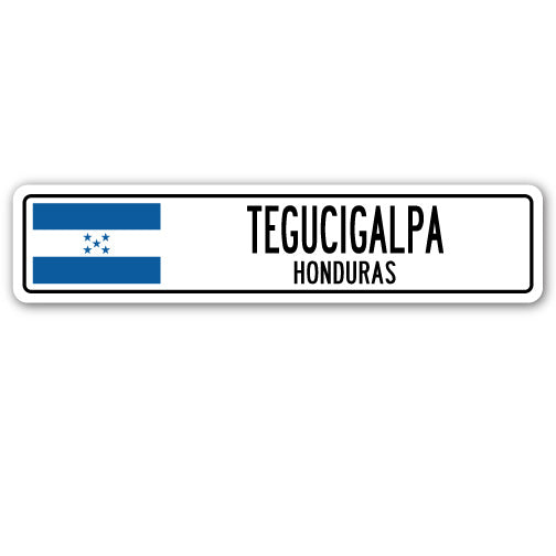 TEGUCIGALPA HONDURAS Street Sign Honduran flag city country road wall gift - Picture 1 of 18