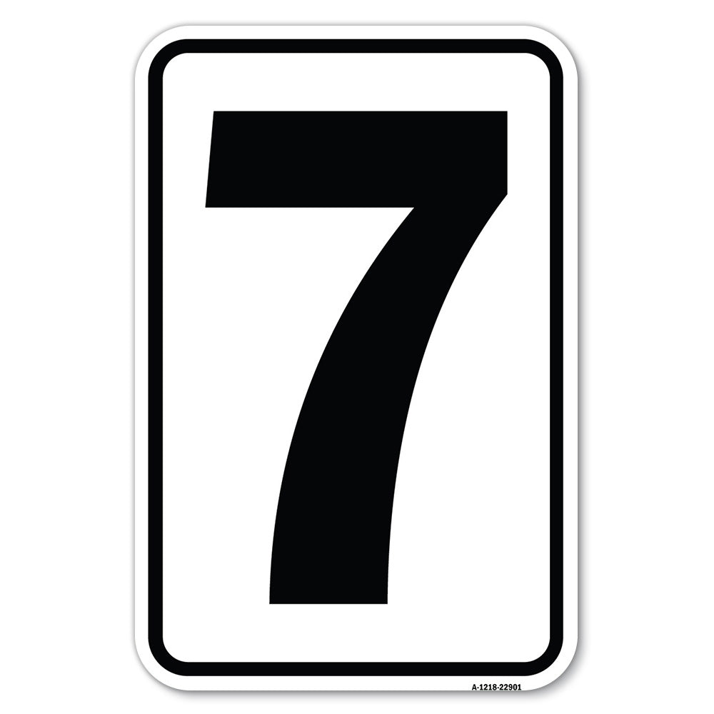 Schild mit Nummer '7 schwere Stärke Aluminium Parkschild rostfest - Bild 5 von 10