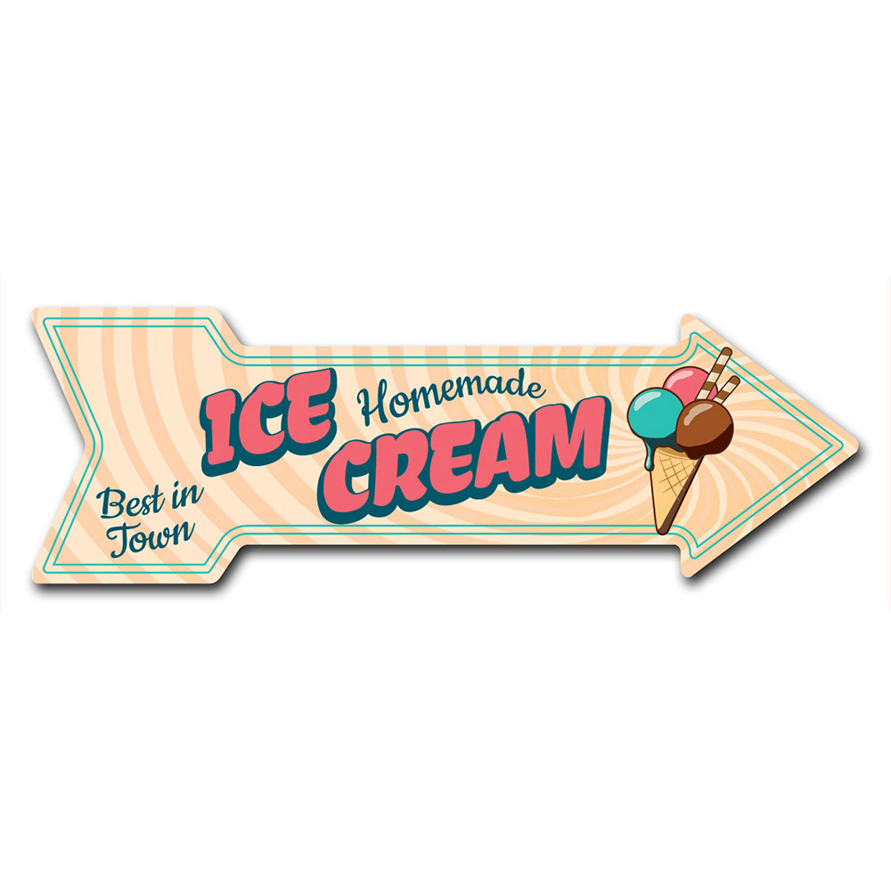 Ice Cream Homemade Arrow Yard Sign Funny Home Decor Gift Decoration