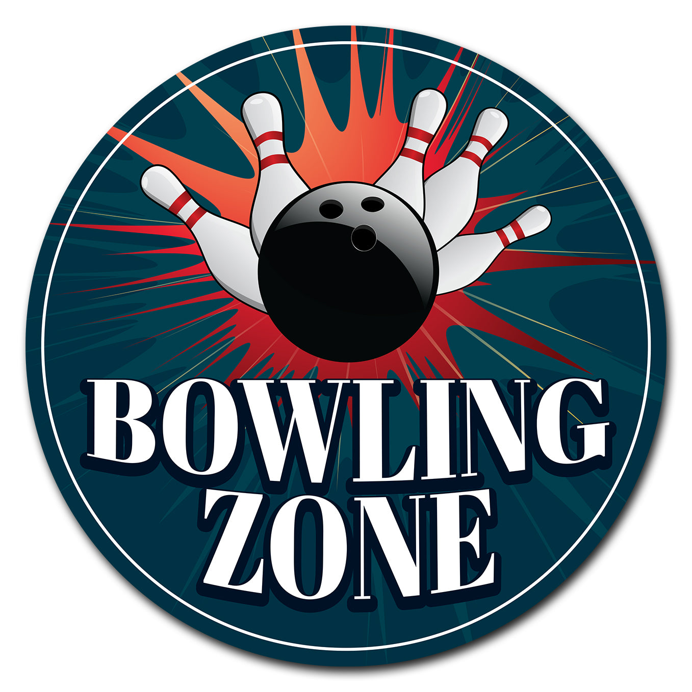 SignMission Bowling Circle Yard Sign, Rigid Plastic Or Decal