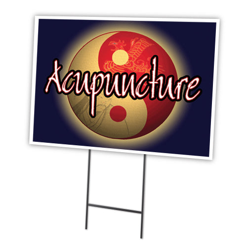 Acupuncture Yard Sign & Stake outdoor plastic coroplast window