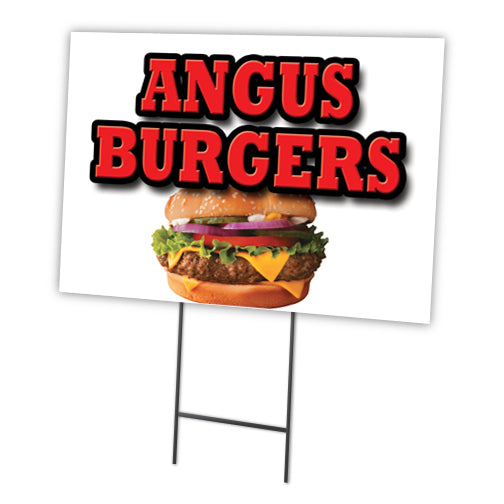 Angus Burgers Yard Sign & Stake outdoor plastic coroplast window