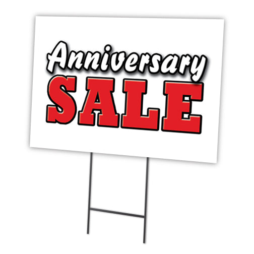 Anniversary Sale Yard Sign & Stake outdoor plastic coroplast window