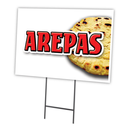 Arepas Yard Sign & Stake outdoor plastic coroplast window