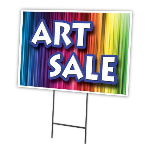 Art Sale Yard Sign & Stake outdoor plastic coroplast window