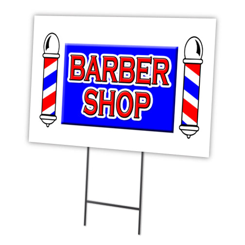 Barber Shop Yard Sign & Stake outdoor plastic coroplast window