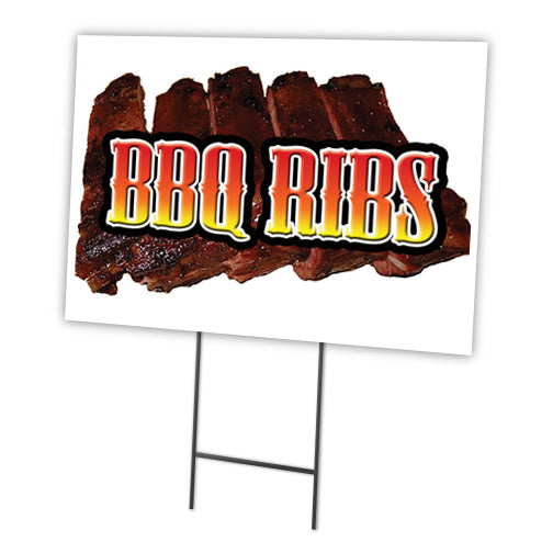 Bbq Ribs Yard Sign & Stake outdoor plastic coroplast window