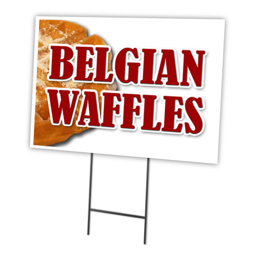 Belgian Waffles Yard Sign & Stake outdoor plastic coroplast window