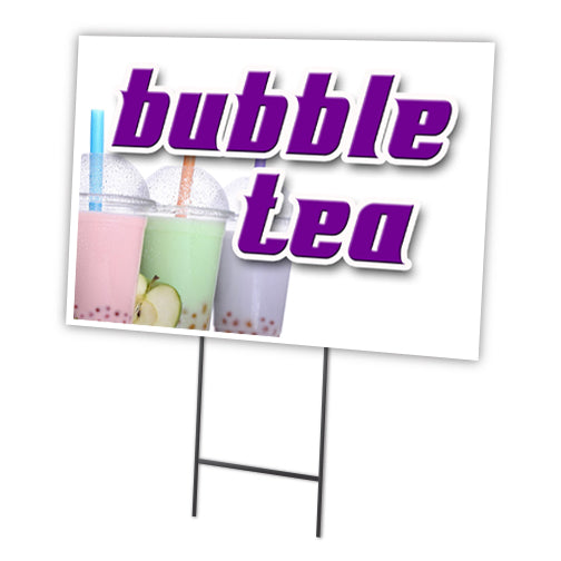 Bubble Tea Yard Sign & Stake outdoor plastic coroplast window