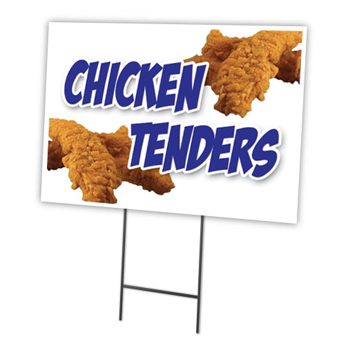 Chicken Tenders Yard Sign & Stake outdoor plastic coroplast window