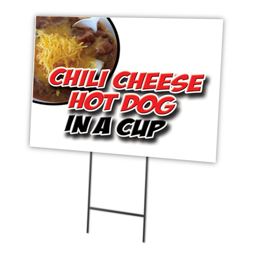 Chili Cheese Hot Dog Cp Yard Sign & Stake outdoor plastic coroplast window