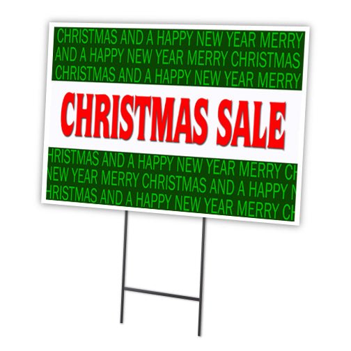 Christmas Sale Yard Sign & Stake outdoor plastic coroplast window