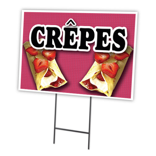 Crepes Yard Sign & Stake outdoor plastic coroplast window