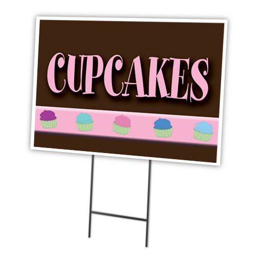 Cupcakes Yard Sign & Stake outdoor plastic coroplast window