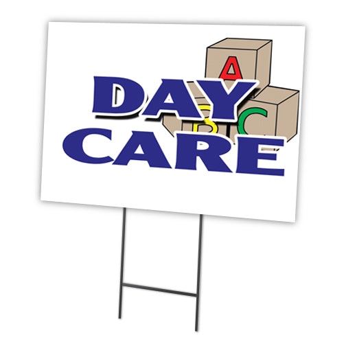 Day Care Yard Sign & Stake outdoor plastic coroplast window