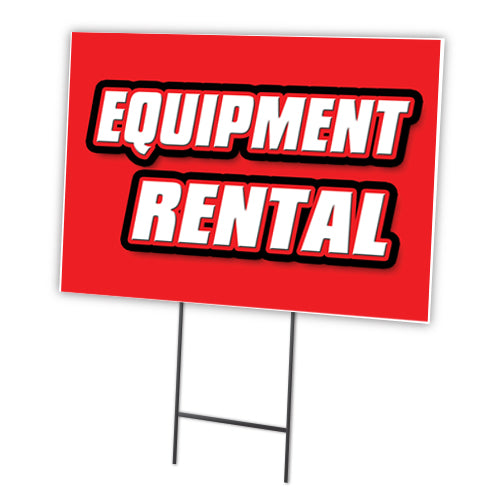 Equipment Rental Yard Sign & Stake outdoor plastic coroplast window