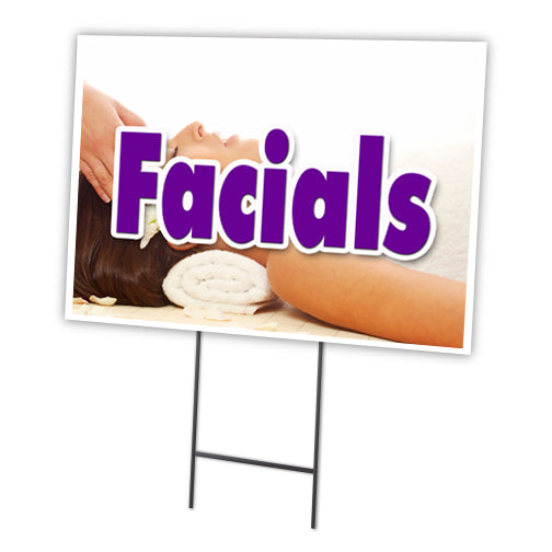 Facials Yard Sign & Stake outdoor plastic coroplast window