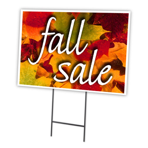 Fall Sale Yard Sign & Stake outdoor plastic coroplast window