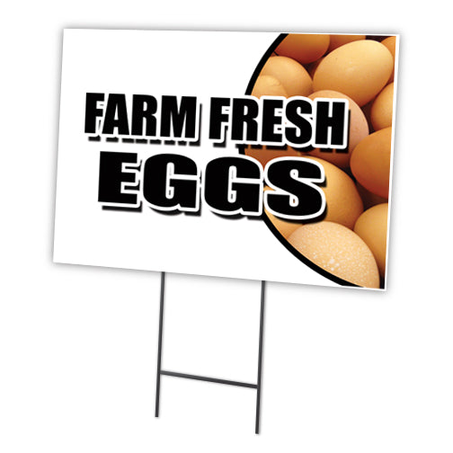 Farm Fresh Eggs Yard Sign & Stake outdoor plastic coroplast window