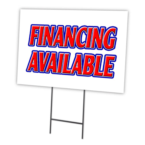 Financing Available Yard Sign & Stake outdoor plastic coroplast window