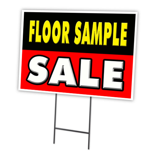 Floor Sample Sale Yard Sign & Stake outdoor plastic coroplast window