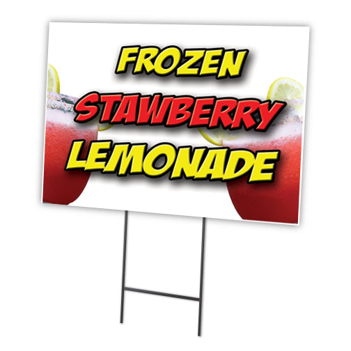 Frozen Strawberry Lemon Yard Sign & Stake outdoor plastic coroplast window