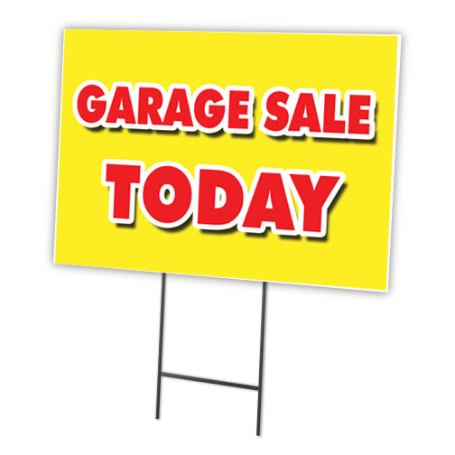 Garage Sale Today Yard Sign & Stake outdoor plastic coroplast window