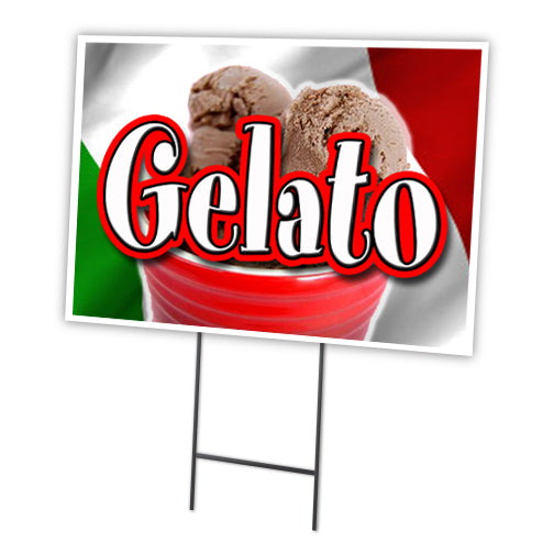 Gelato Yard Sign & Stake outdoor plastic coroplast window