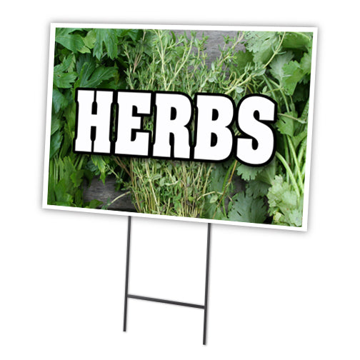 Herbs Yard Sign & Stake outdoor plastic coroplast window