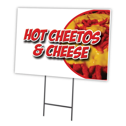 Hot Cheetos & Cheese Yard Sign & Stake outdoor plastic coroplast window - Picture 1 of 14