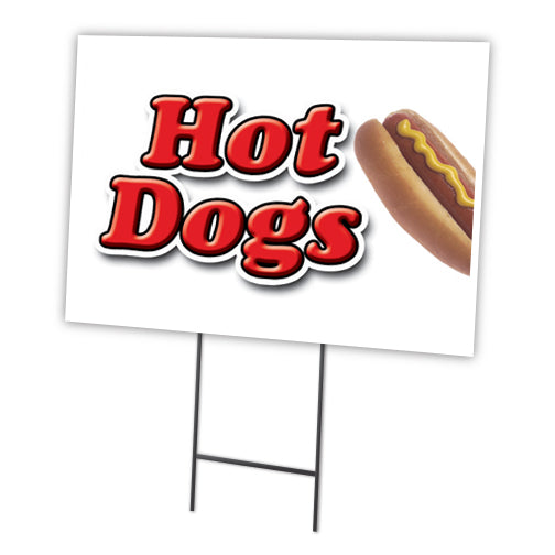 Hot Dogs1 Yard Sign & Stake outdoor plastic coroplast window