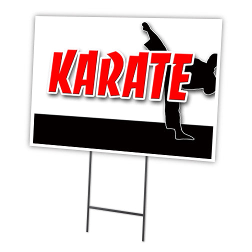 Karate Yard Sign & Stake outdoor plastic coroplast window